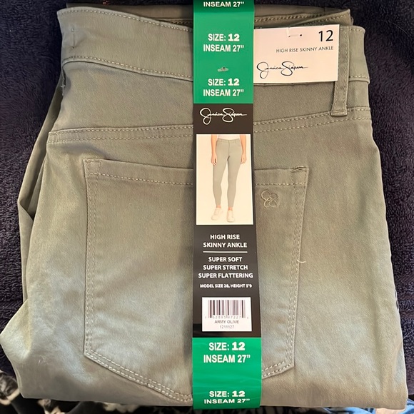 Jessica Simpson Green high Rise Skinny Ankle - Picture 1 of 1